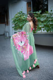 Rosaleo- Handpainted Kota Doria Saree