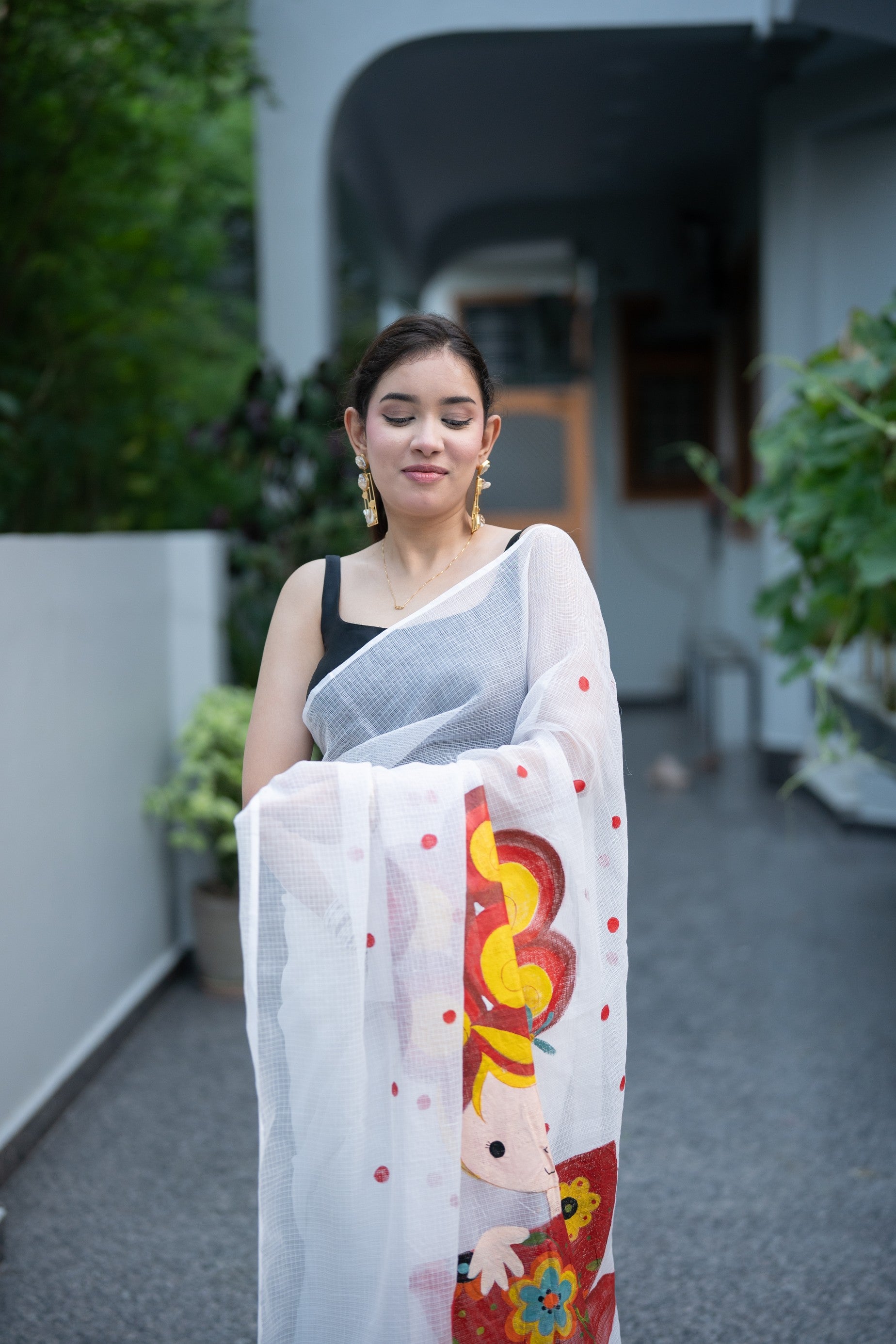Lil Sipper- Handpainted Kota Doria Saree