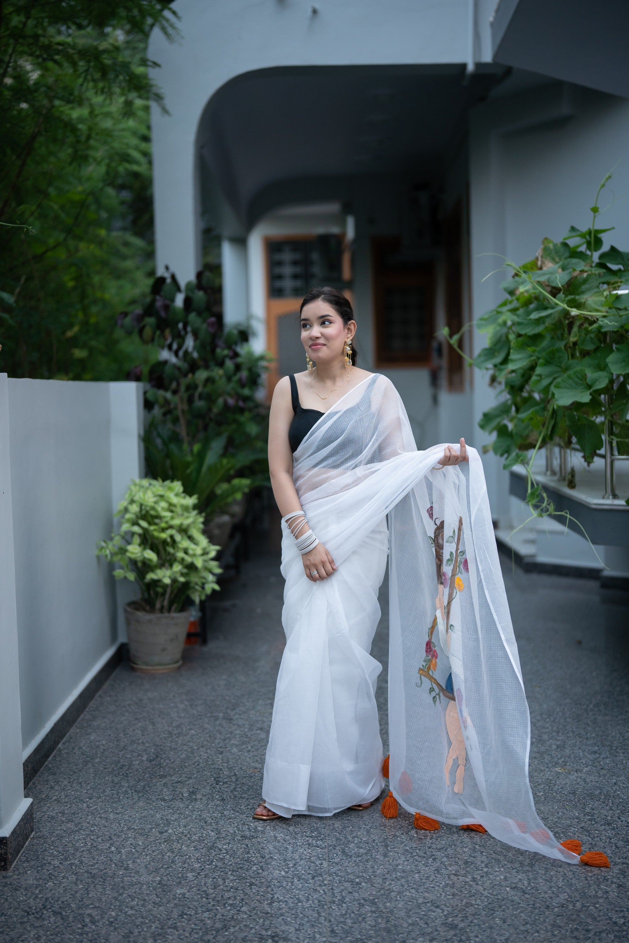 Sky Swinger- Handpainted Kota Doria Saree