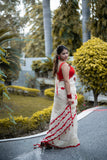 Kaira - Offwhite Doria Applique Saree