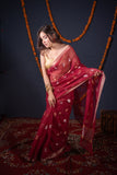 Shivani- Maroon Kota Doria Saree