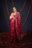 Shivani- Maroon Kota Doria Saree