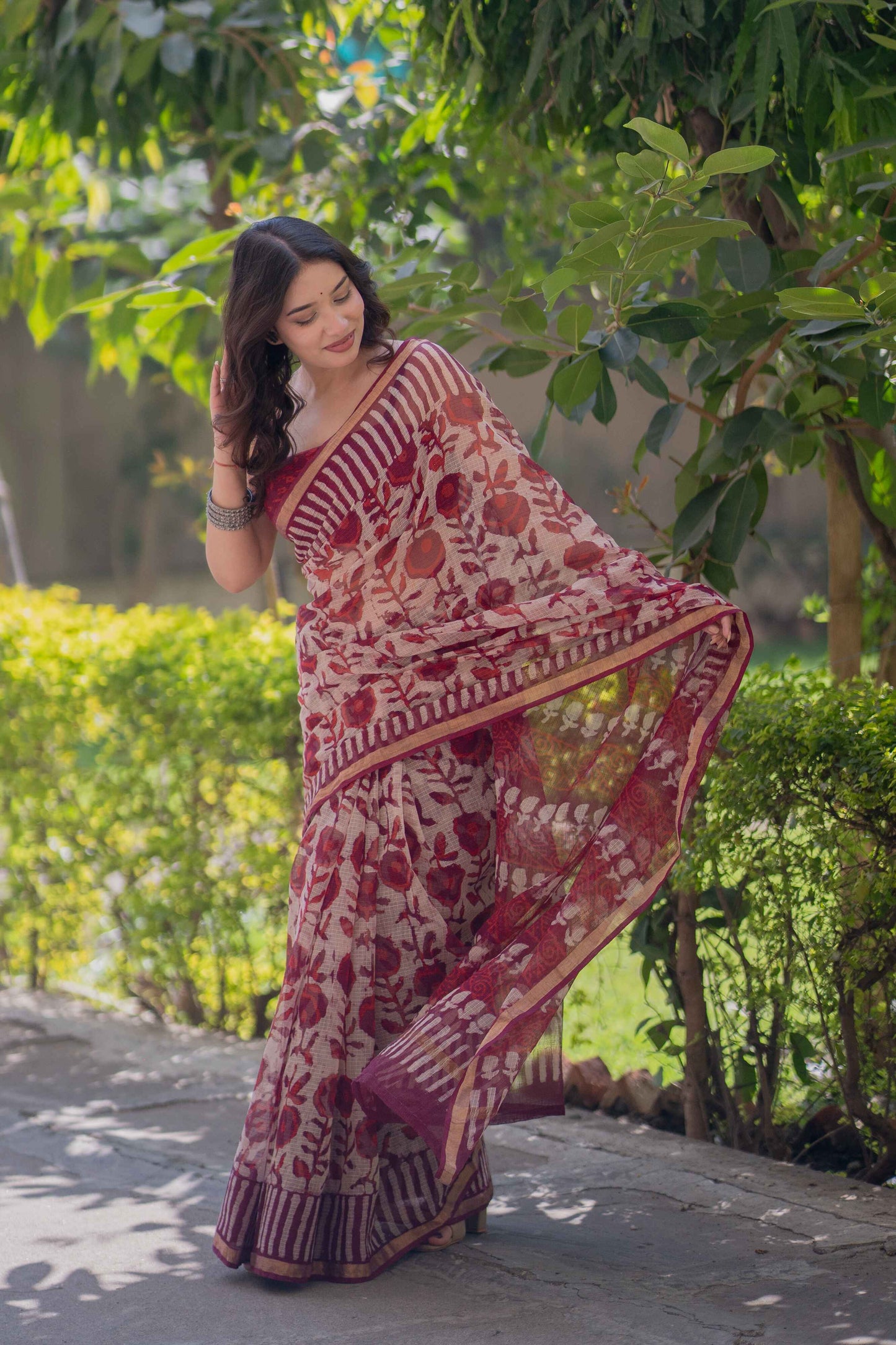 Chitralekha- Floral Kota Doria Saree