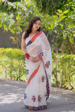 Raina- White Kota Doria Saree