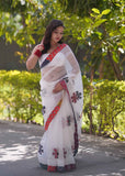 Raina- White Kota Doria Saree