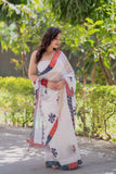Raina- White Kota Doria Saree