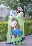 Meadow Muse- Green Handpainted Kota Saree