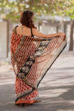Gulchandni- Red Maheshwari Silk Saree