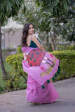 Angel Blush - Pink Handpainted Kota Saree