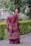 Tamrapushpi- Floral Maheshwari Silk Saree