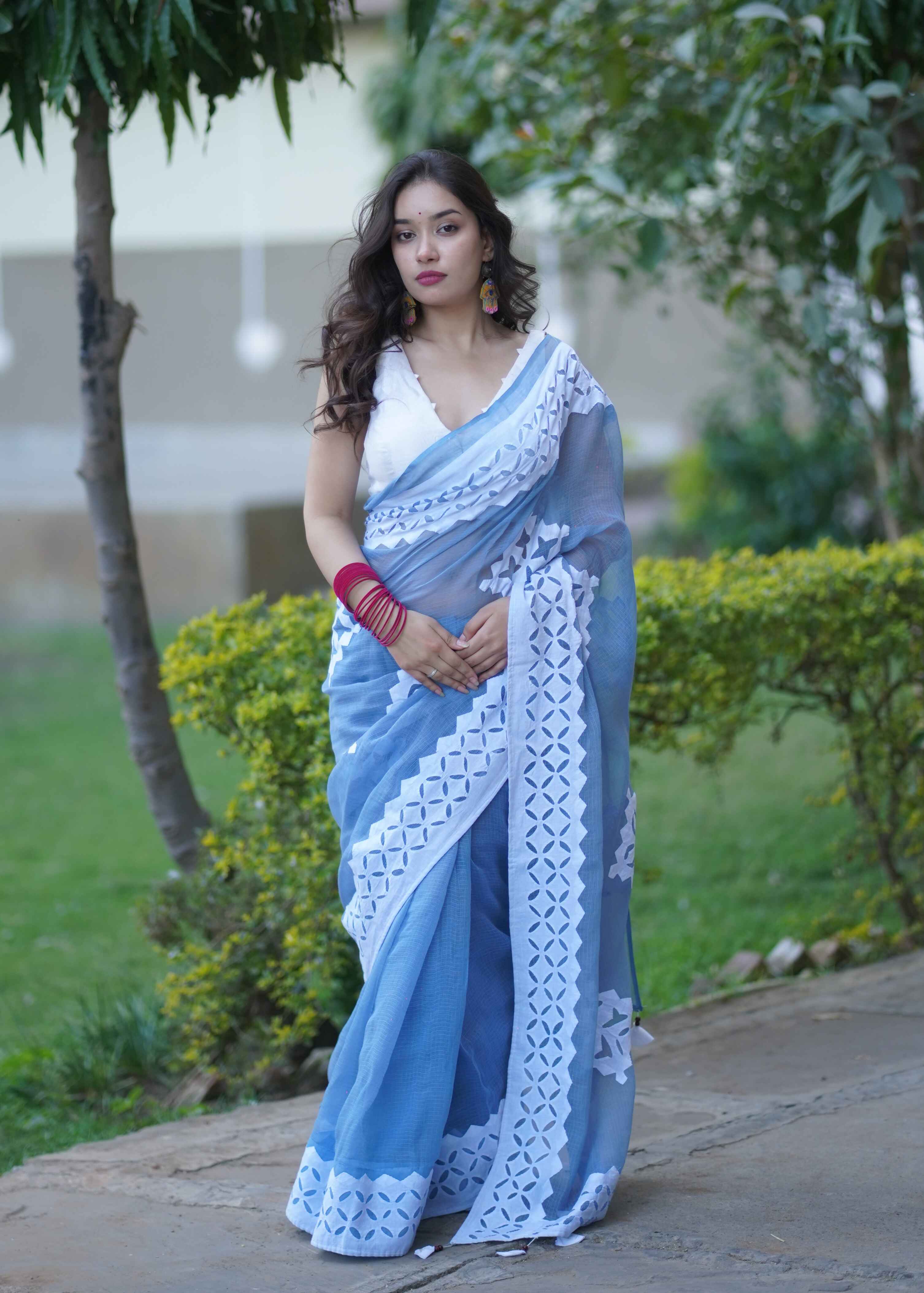 Geeta - Applique Kota Doria Saree