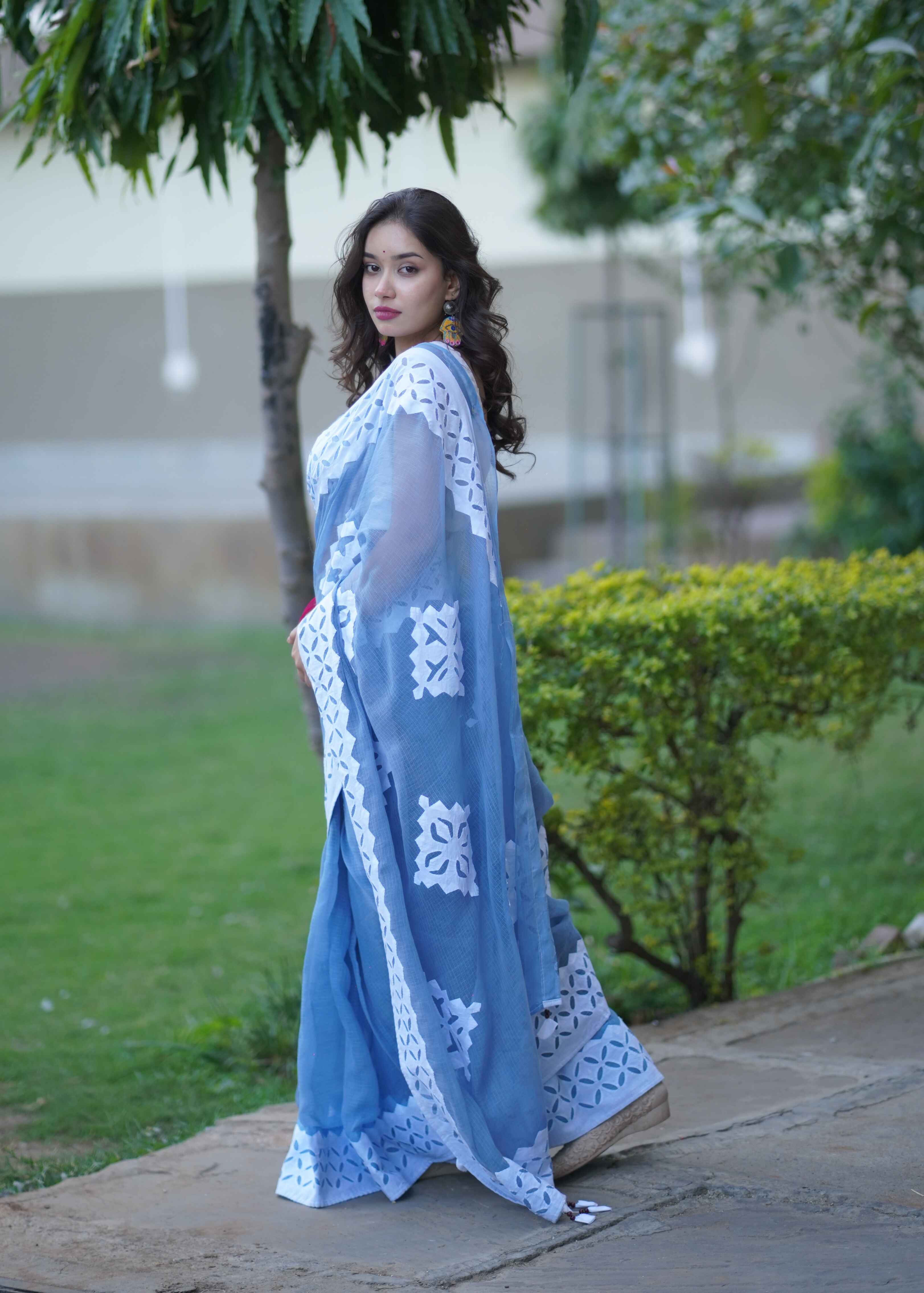 Geeta - Applique Kota Doria Saree