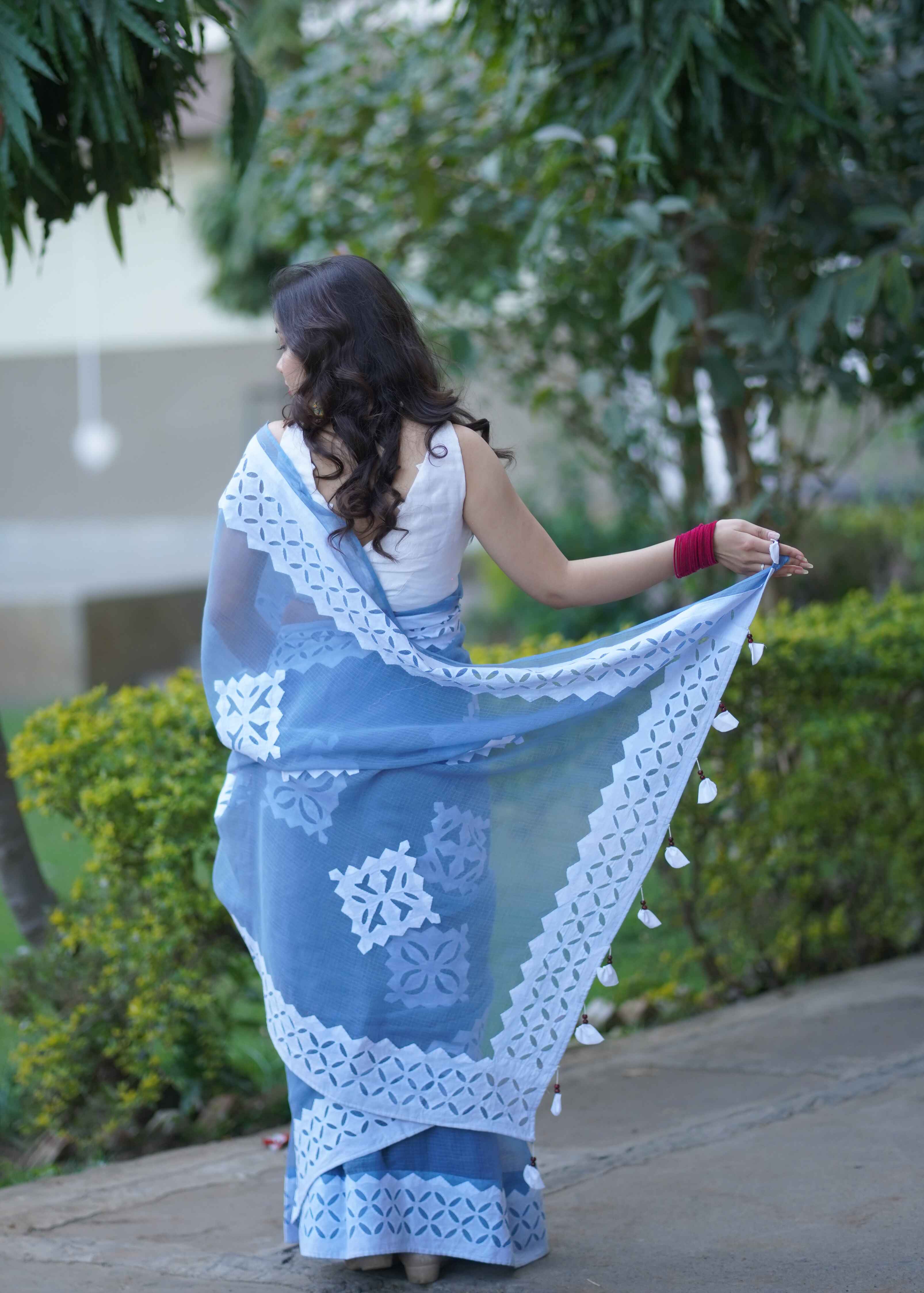 Geeta - Applique Kota Doria Saree