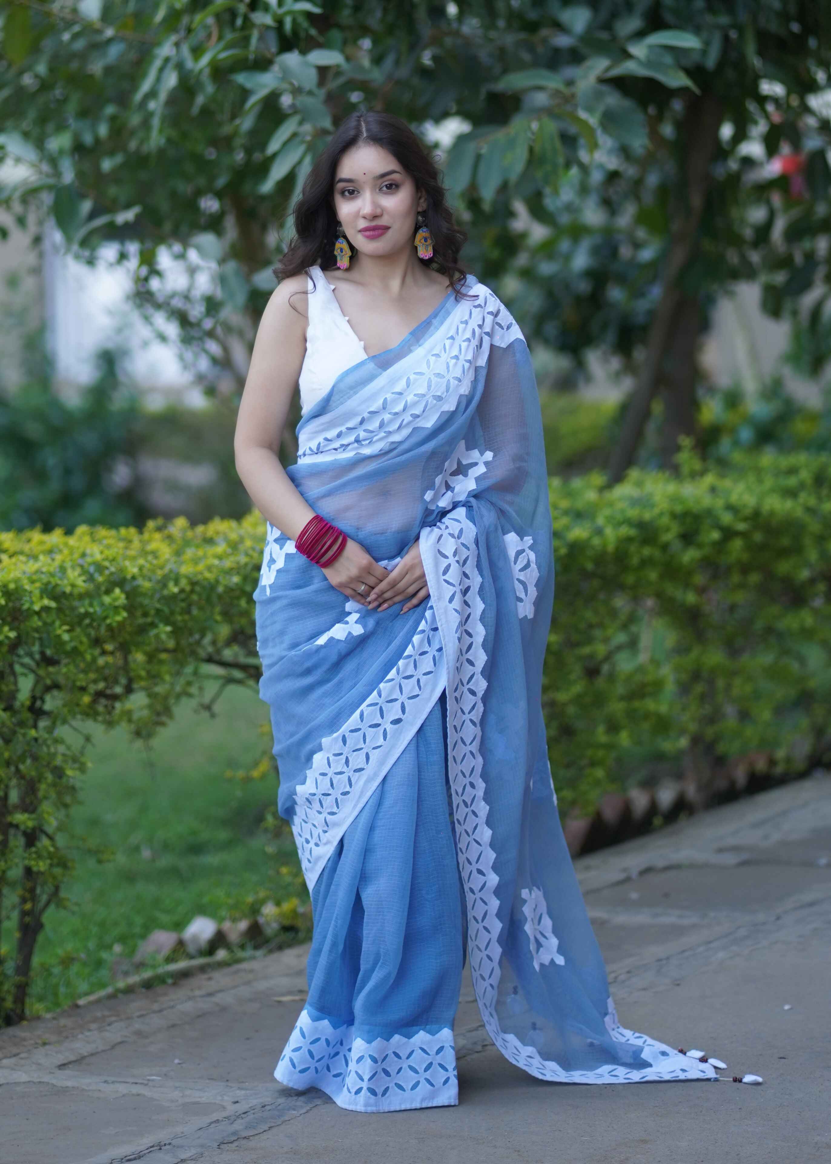 Geeta - Applique Kota Doria Saree