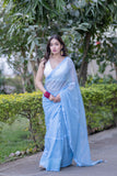 Neeta - Blue Kota Doria Saree