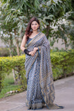 Sharvangi- Blue Maheshwari Silk Saree