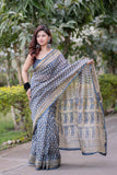 Sharvangi- Blue Maheshwari Silk Saree