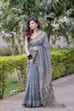 Sharvangi- Blue Maheshwari Silk Saree