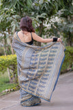 Sharvangi- Blue Maheshwari Silk Saree