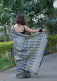 Sharvangi- Blue Maheshwari Silk Saree
