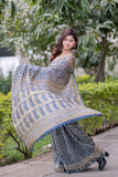 Sharvangi- Blue Maheshwari Silk Saree