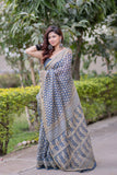 Sharvangi- Blue Maheshwari Silk Saree
