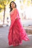 Saanchi - Pink Applique Kota Saree