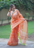 Surangana - Orange Kota Doria Saree