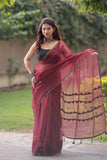 Rajeshwari- Maroon Applique Kota Saree
