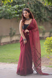 Rajeshwari- Maroon Applique Kota Saree