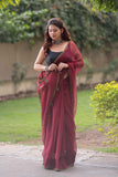 Rajeshwari- Maroon Applique Kota Saree