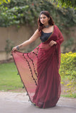 Rajeshwari- Maroon Applique Kota Saree