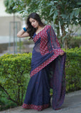 Yogita - Blue Kota Applique Saree