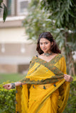Mani - Ajrakh Applique Kota Saree