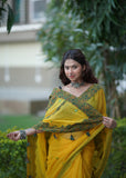 Mani - Ajrakh Applique Kota Saree