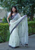 Manisha - Offwhite Kota Doria Saree