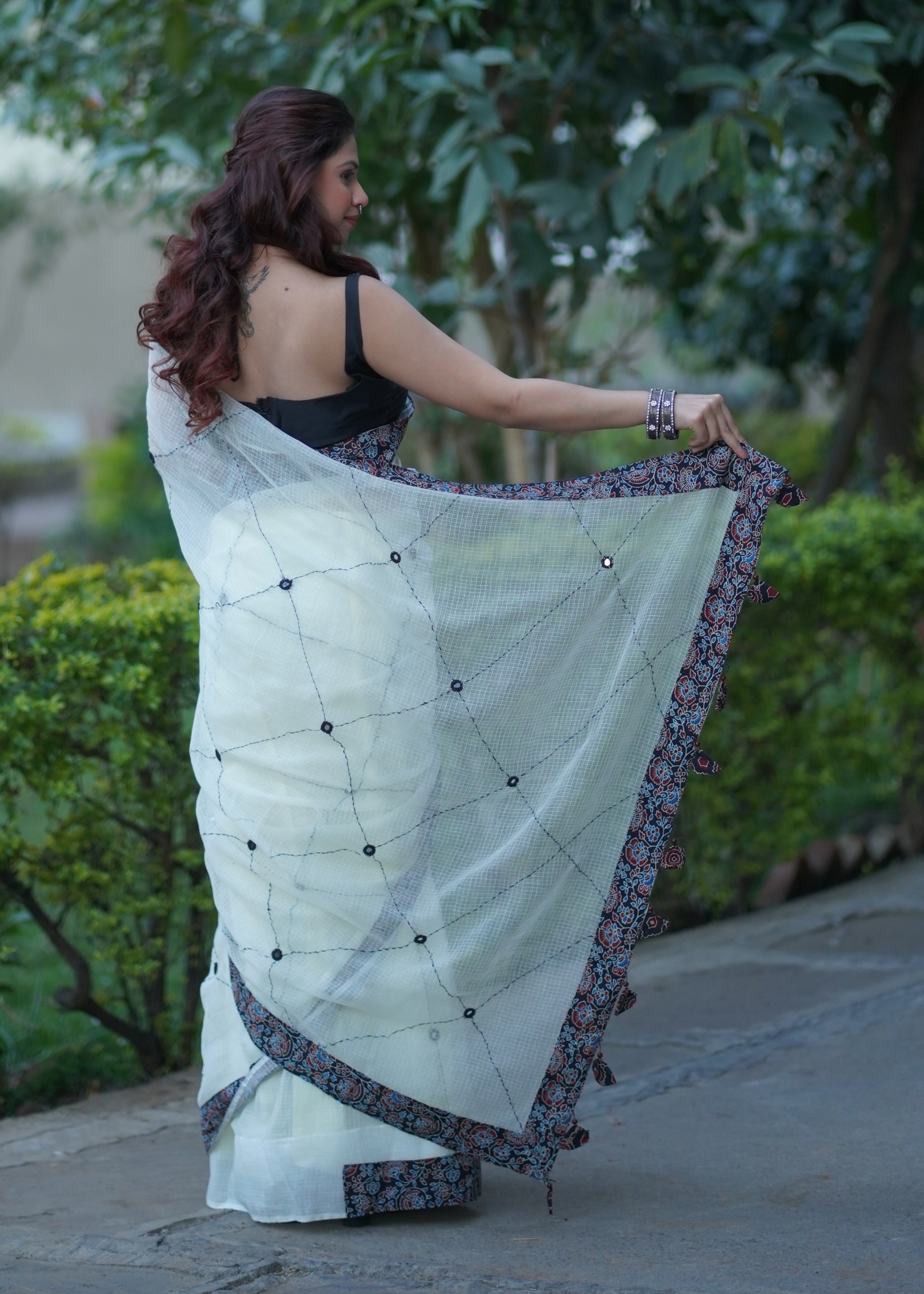 Manisha - Offwhite Kota Doria Saree
