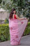 Shanti - Pink Kota Doria Saree