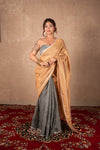 Yamunika- Grey Linen Saree