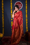 Dhvalima- Red Striped Linen Saree
