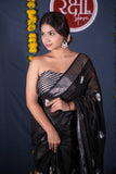 Mandakini- Embroidered Linen Saree