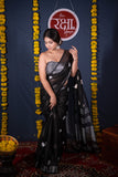 Mandakini- Embroidered Linen Saree