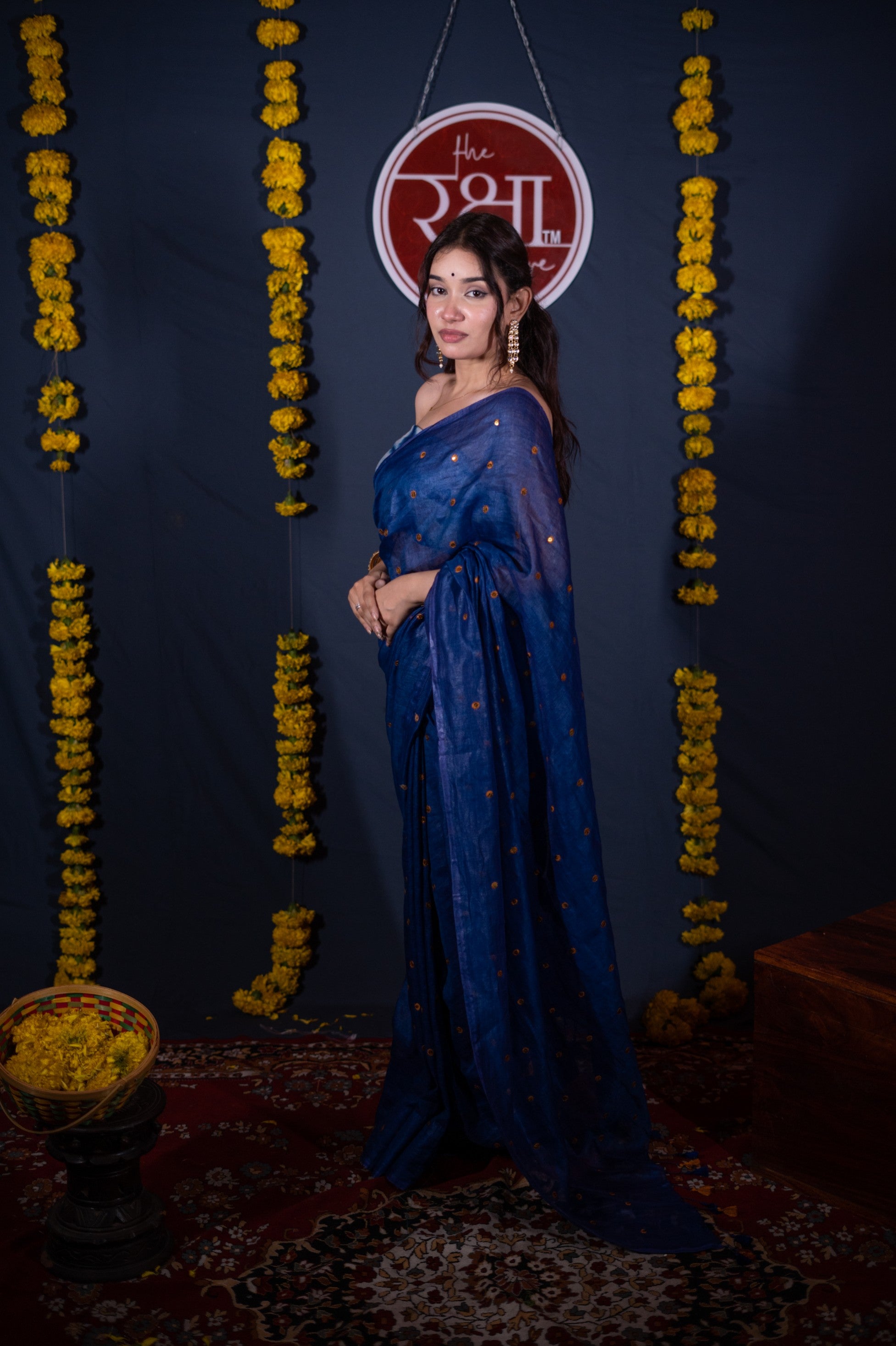 Pranaya- Blue Tikli Work Saree