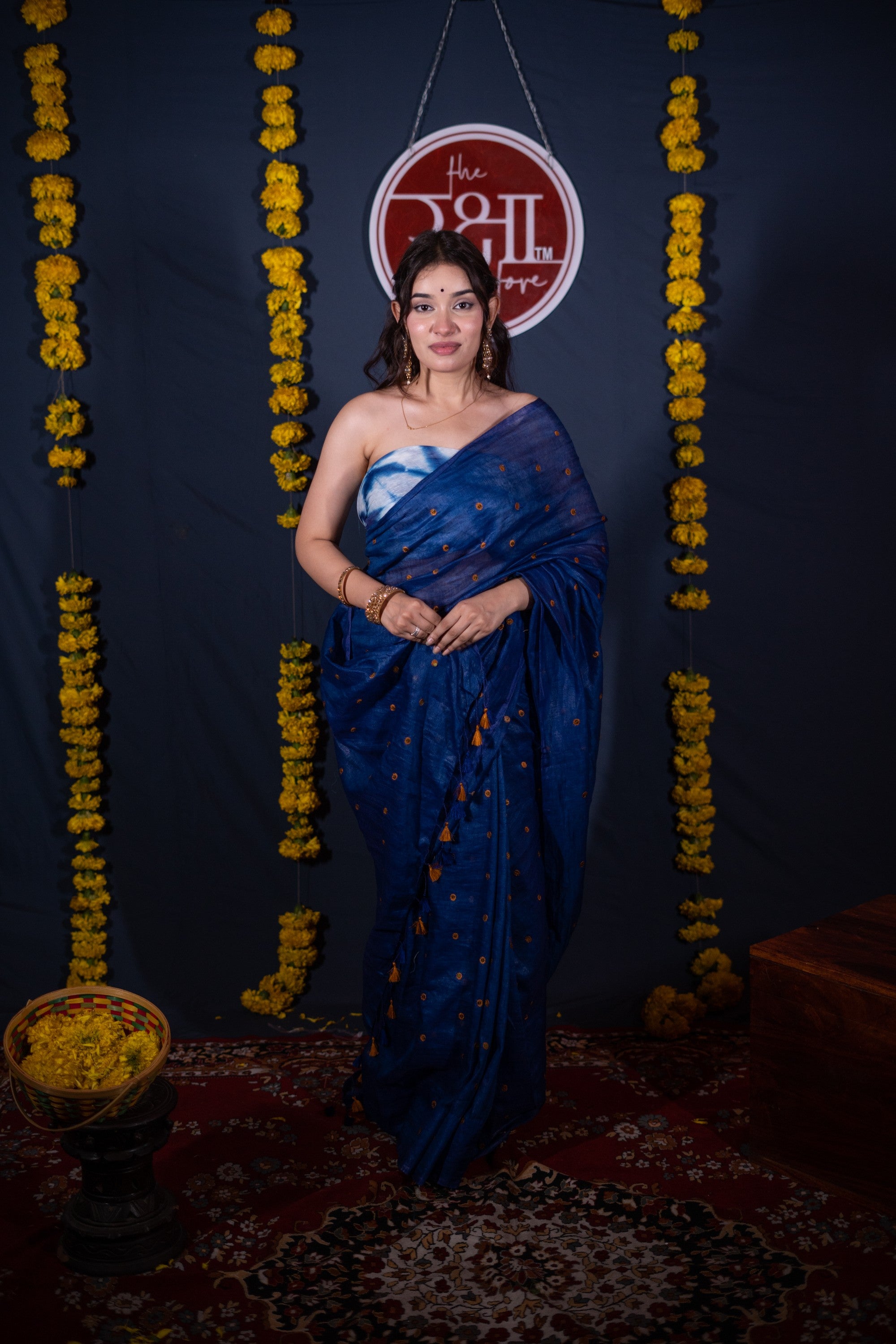 Pranaya- Blue Tikli Work Saree