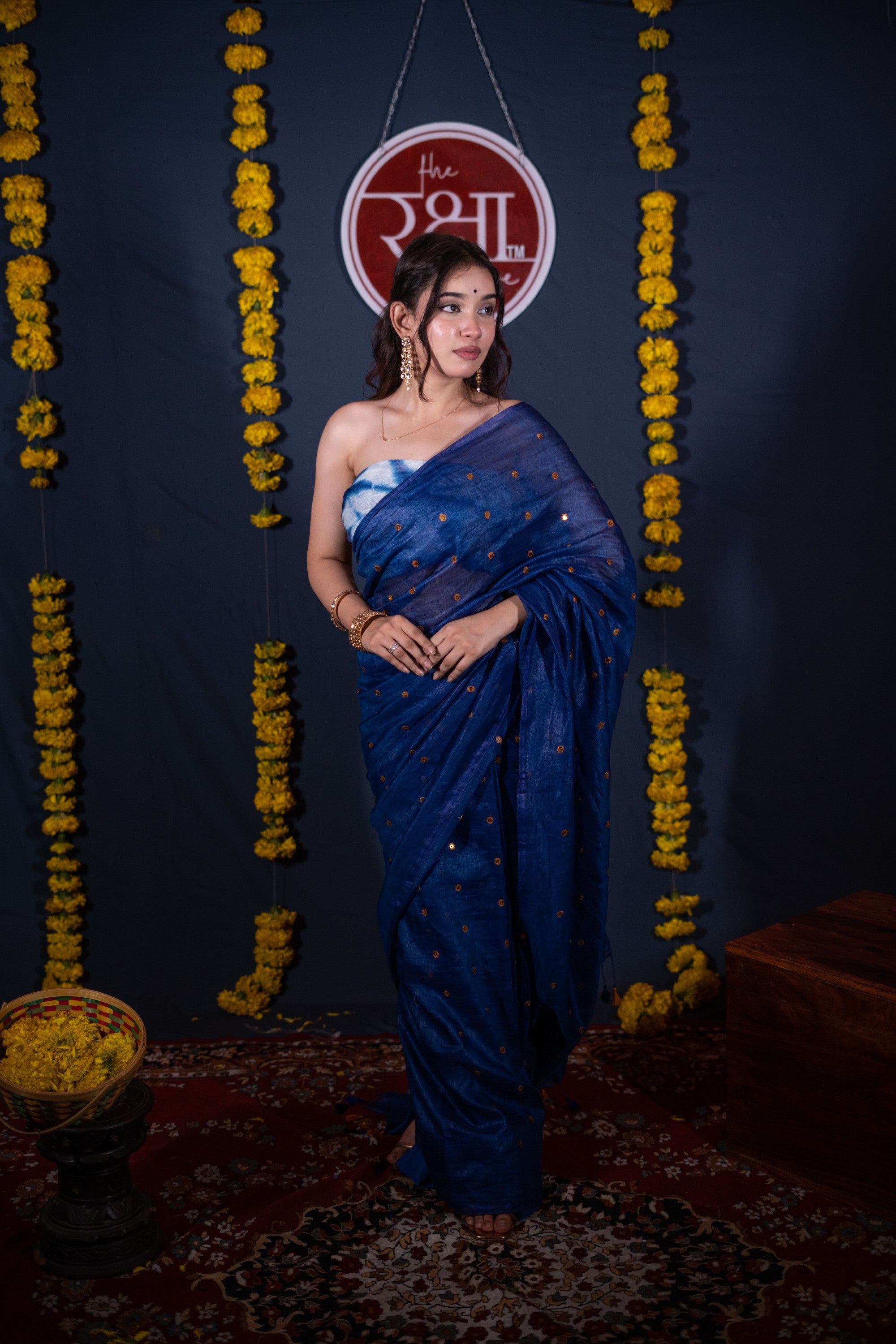 Pranaya- Blue Tikli Work Saree