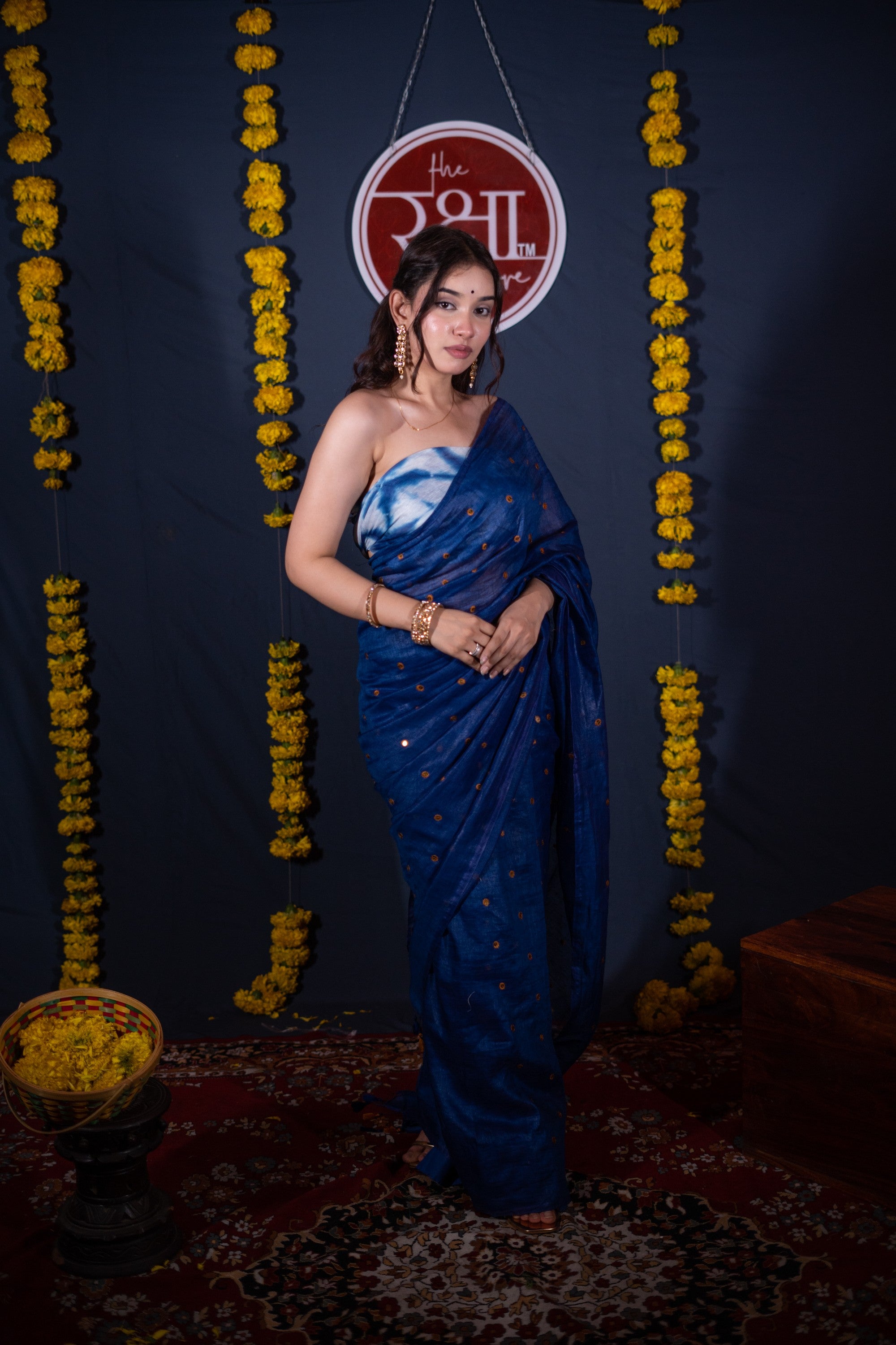 Pranaya- Blue Tikli Work Saree