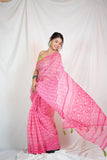 Rosy Breeze- Cotton Kota Doria Saree