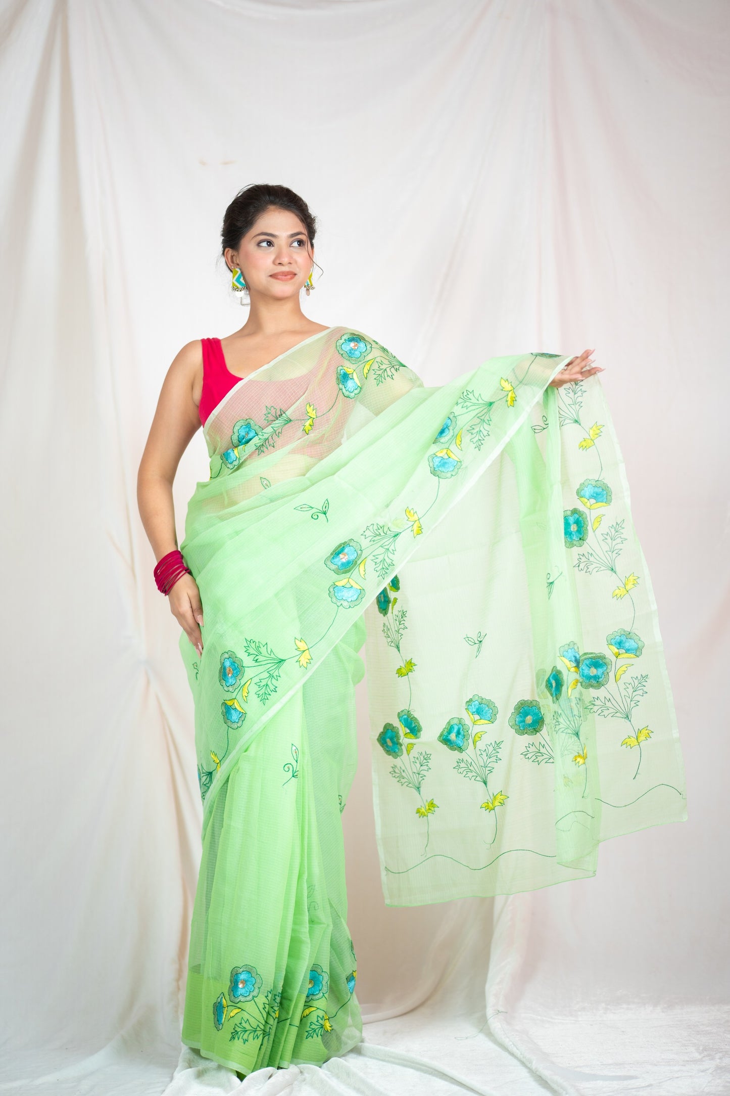 Tranquil Meadows - Kota Doria Saree