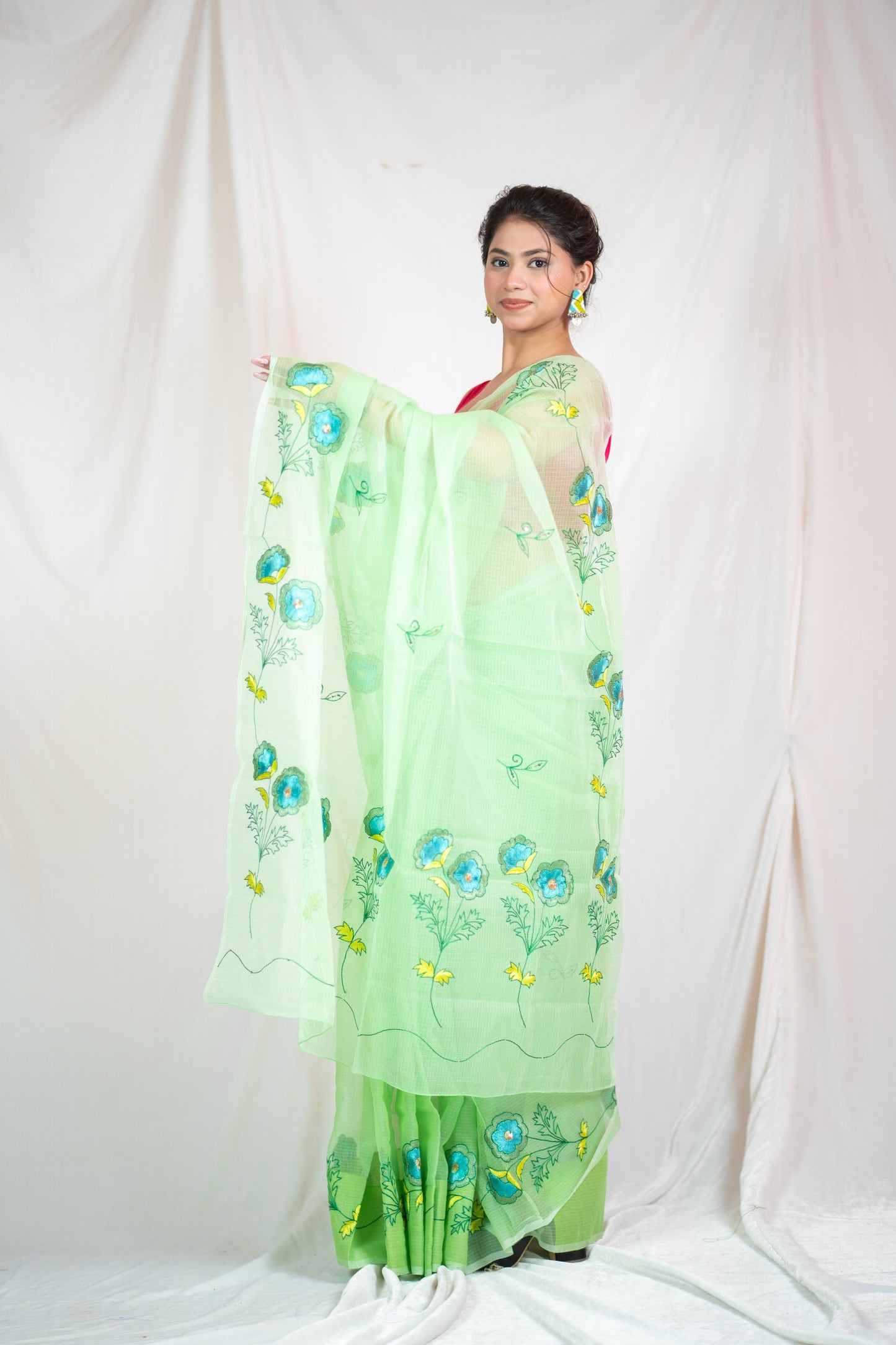 Tranquil Meadows - Kota Doria Saree