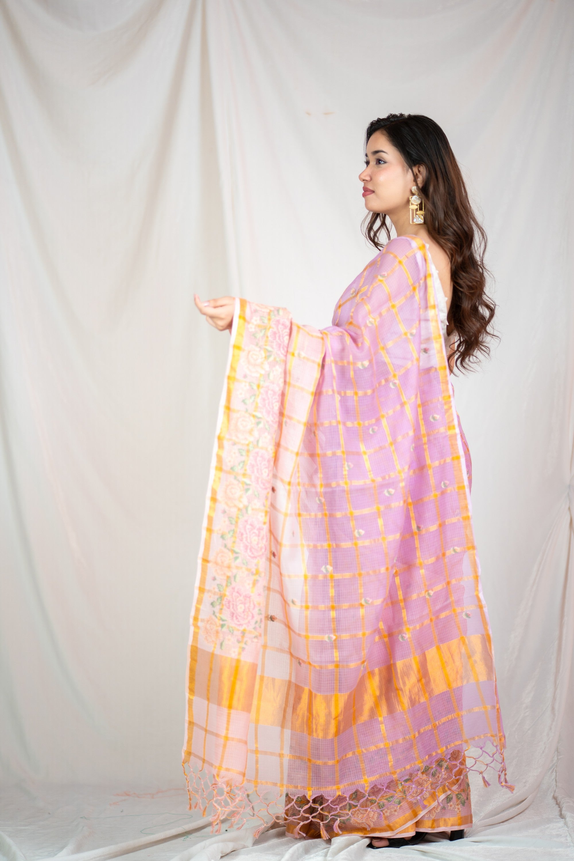 Lavender Tales- Kota Doria Saree